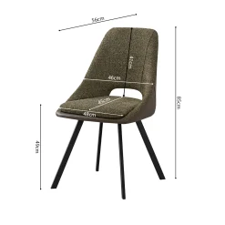 Eetkamerstoelen^Huisenthuis Stoel Nadine Bouclé – Set van 2 Groen