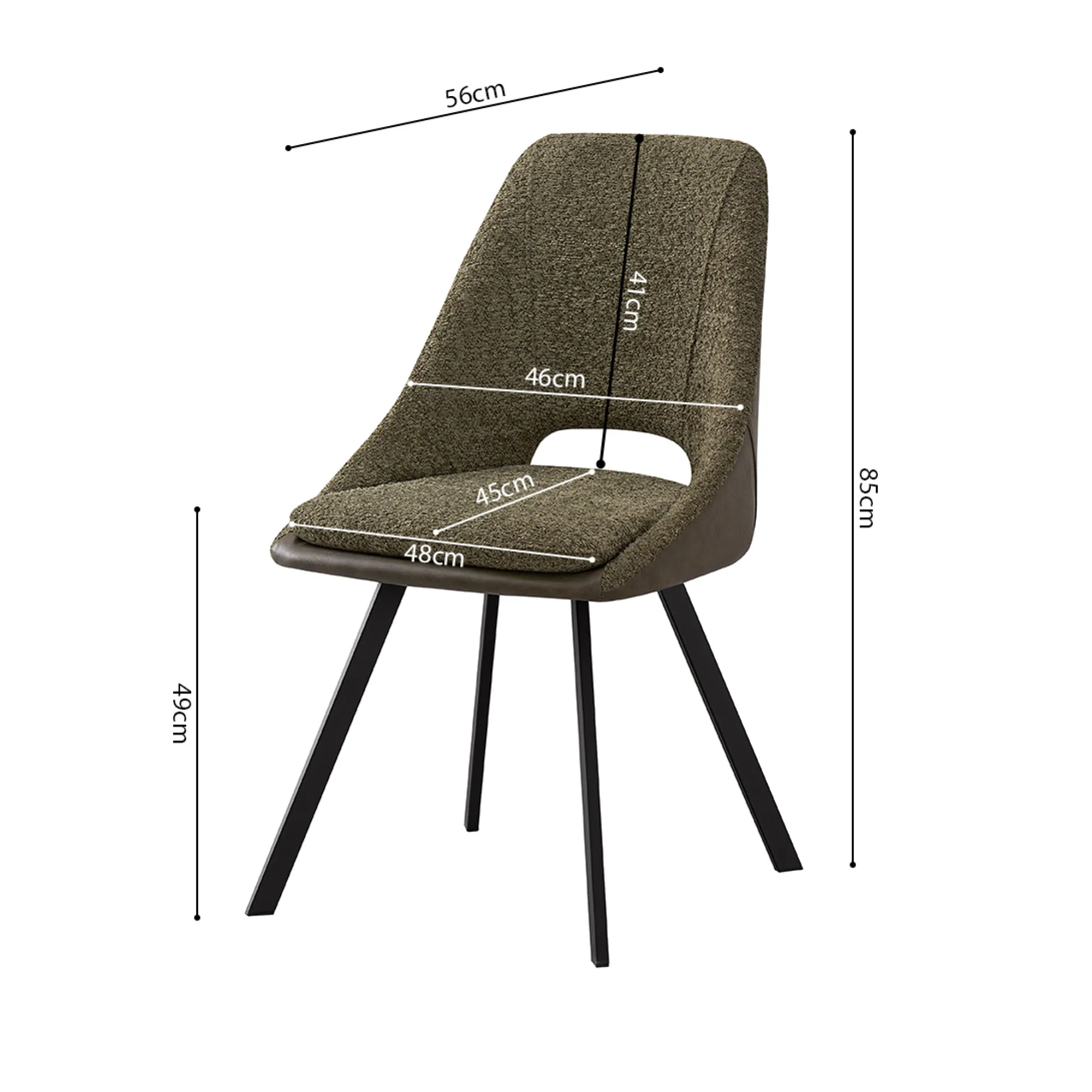 Eetkamerstoelen^Huisenthuis Stoel Nadine Bouclé – Set van 2 Groen