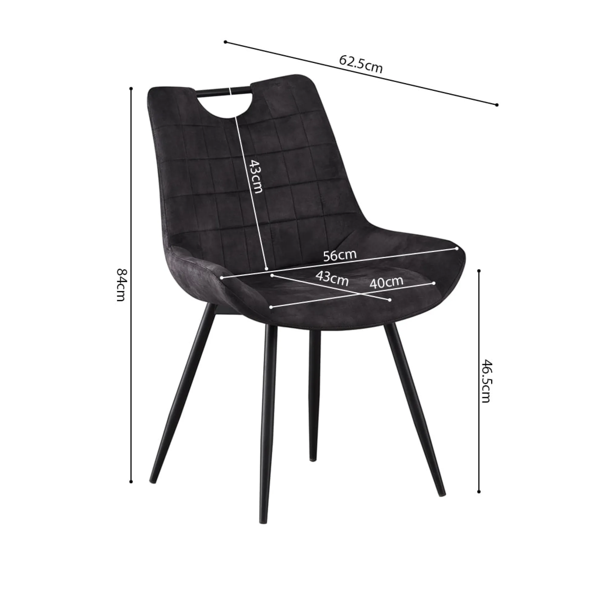 Eetkamerstoelen^Huisenthuis Stoel Nick – Set van 2 Grijs