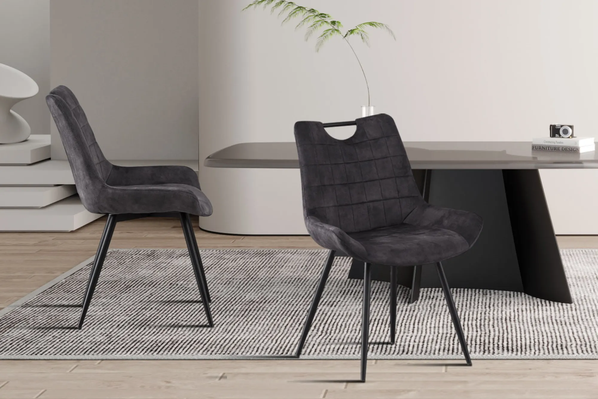 Eetkamerstoelen^Huisenthuis Stoel Nick – Set van 2 Grijs