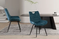 Eetkamerstoelen^Huisenthuis Stoel Nick – Set van 2 Petrol