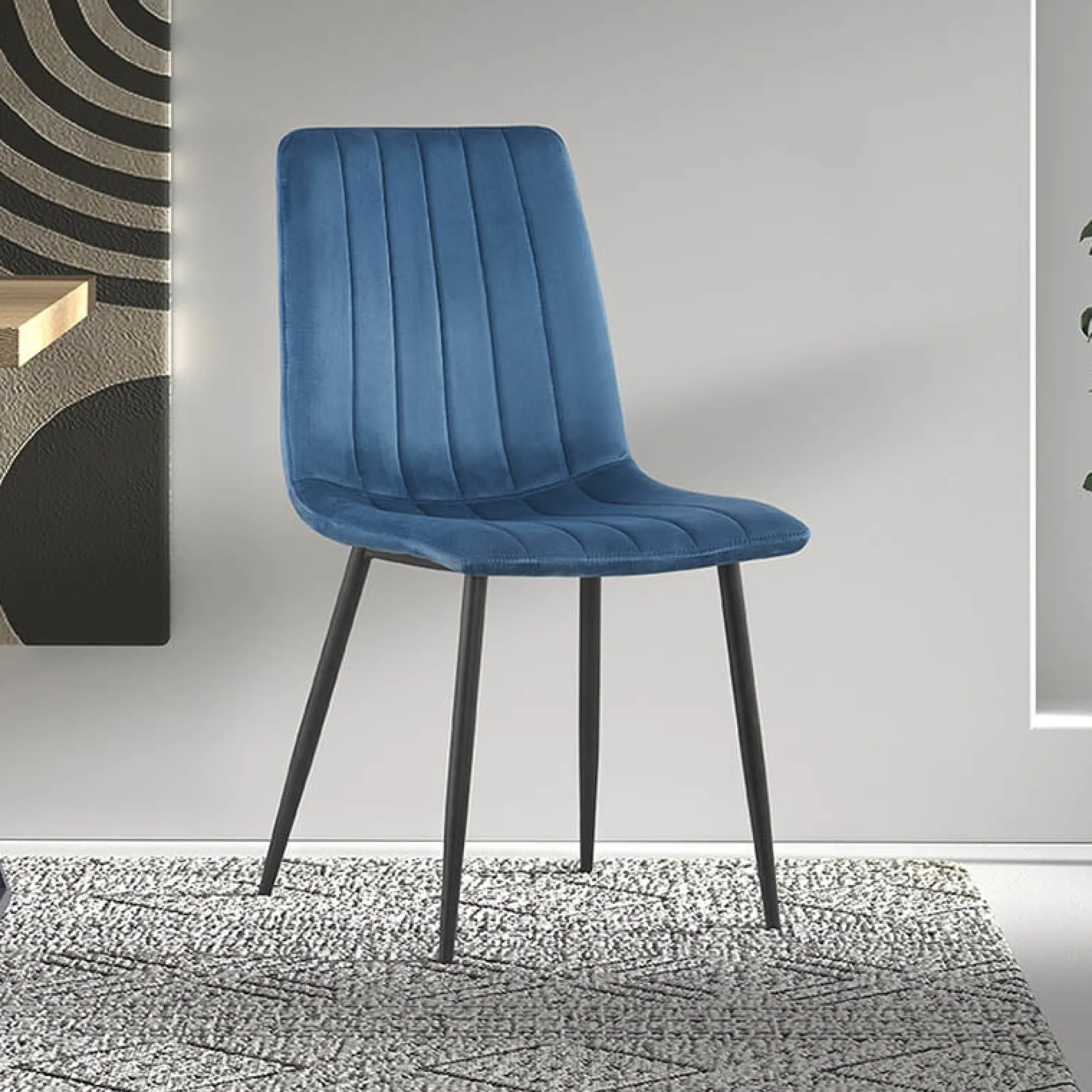 Eetkamerstoelen^Huisenthuis Stoel Nikkie – Set van 2 Blauw