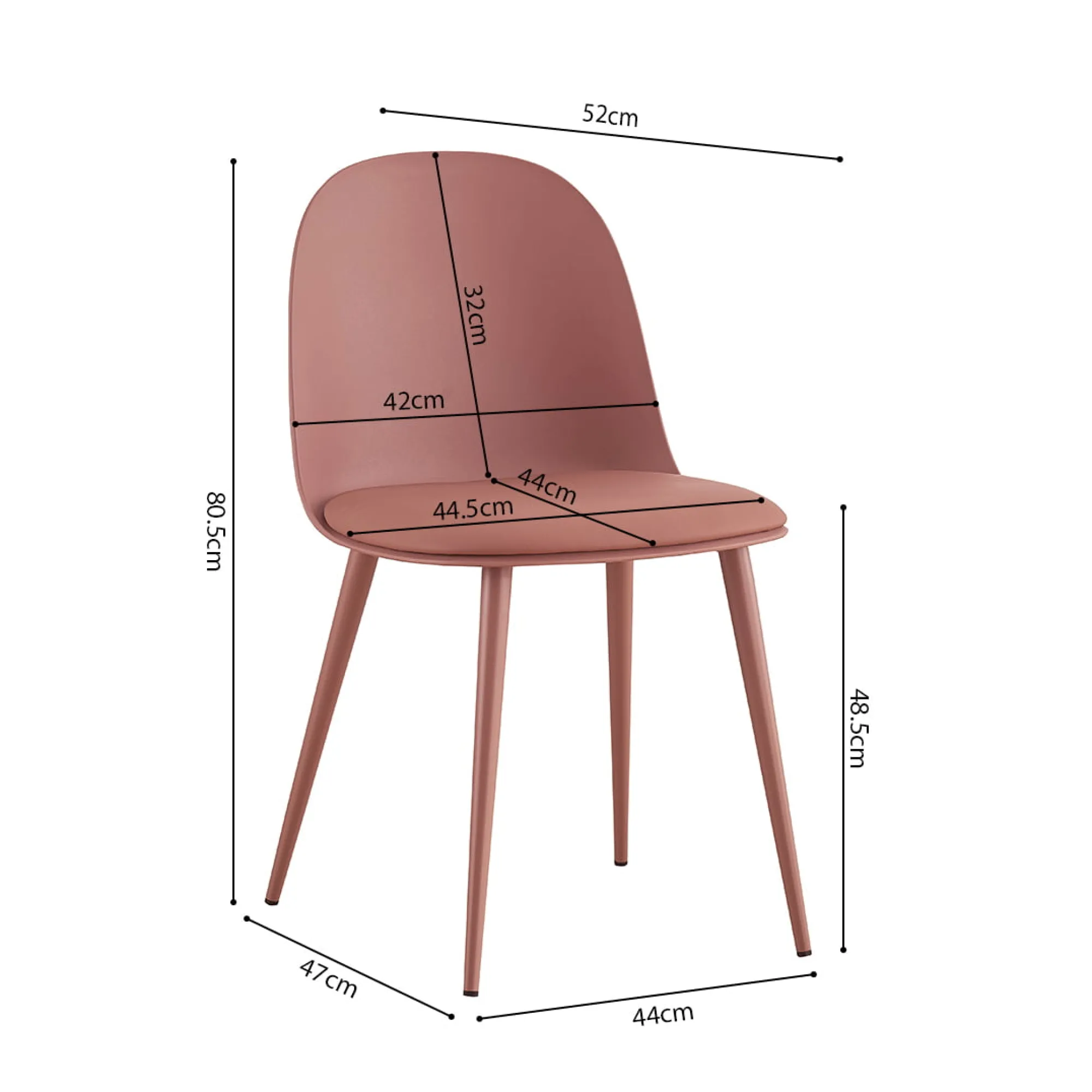 Eetkamerstoelen^Huisenthuis Stoel Noelle – Set van 2 Terracotta