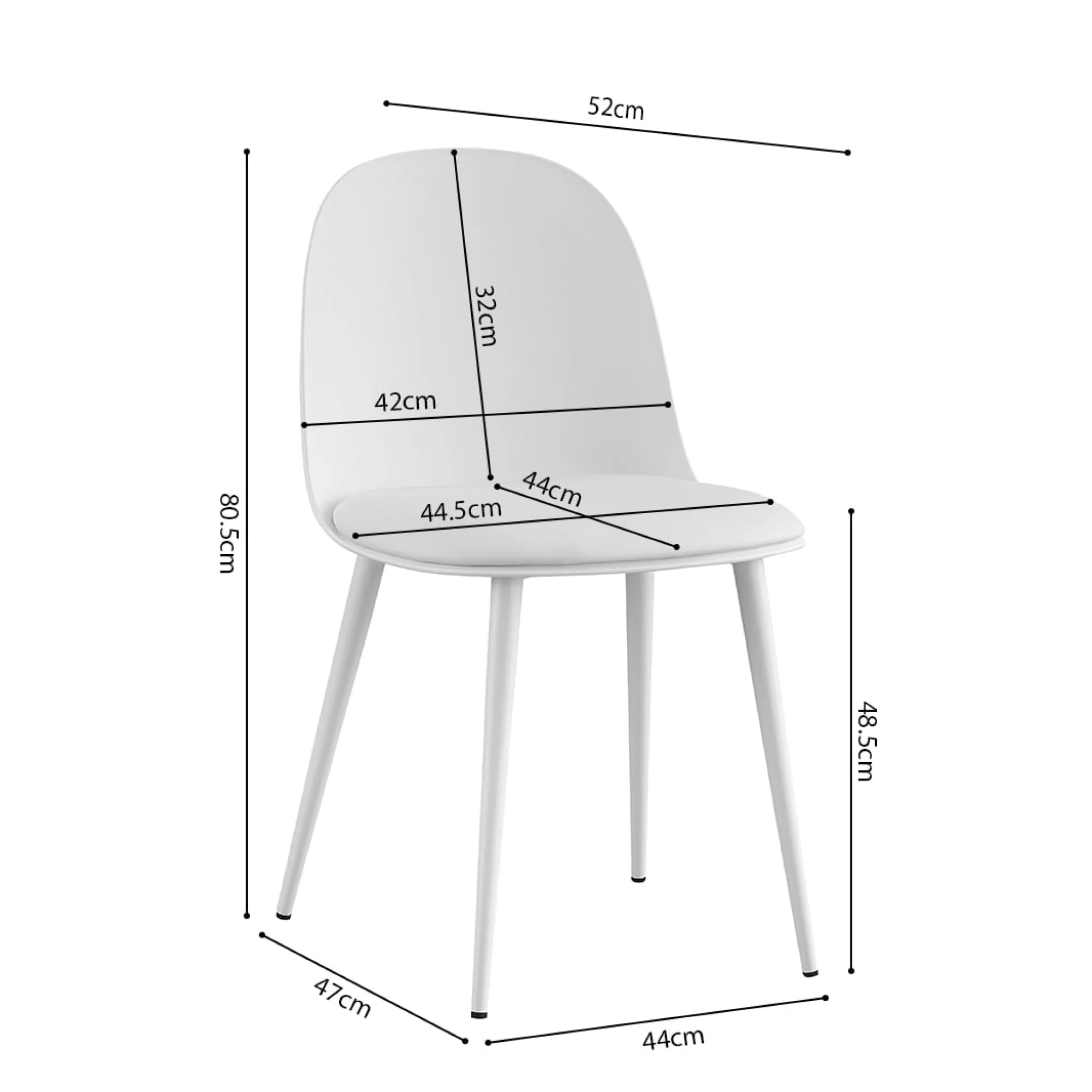 Eetkamerstoelen^Huisenthuis Stoel Noelle – Set van 2 Wit