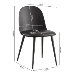 Eetkamerstoelen^Huisenthuis Stoel Noelle – Set van 2 Zwart