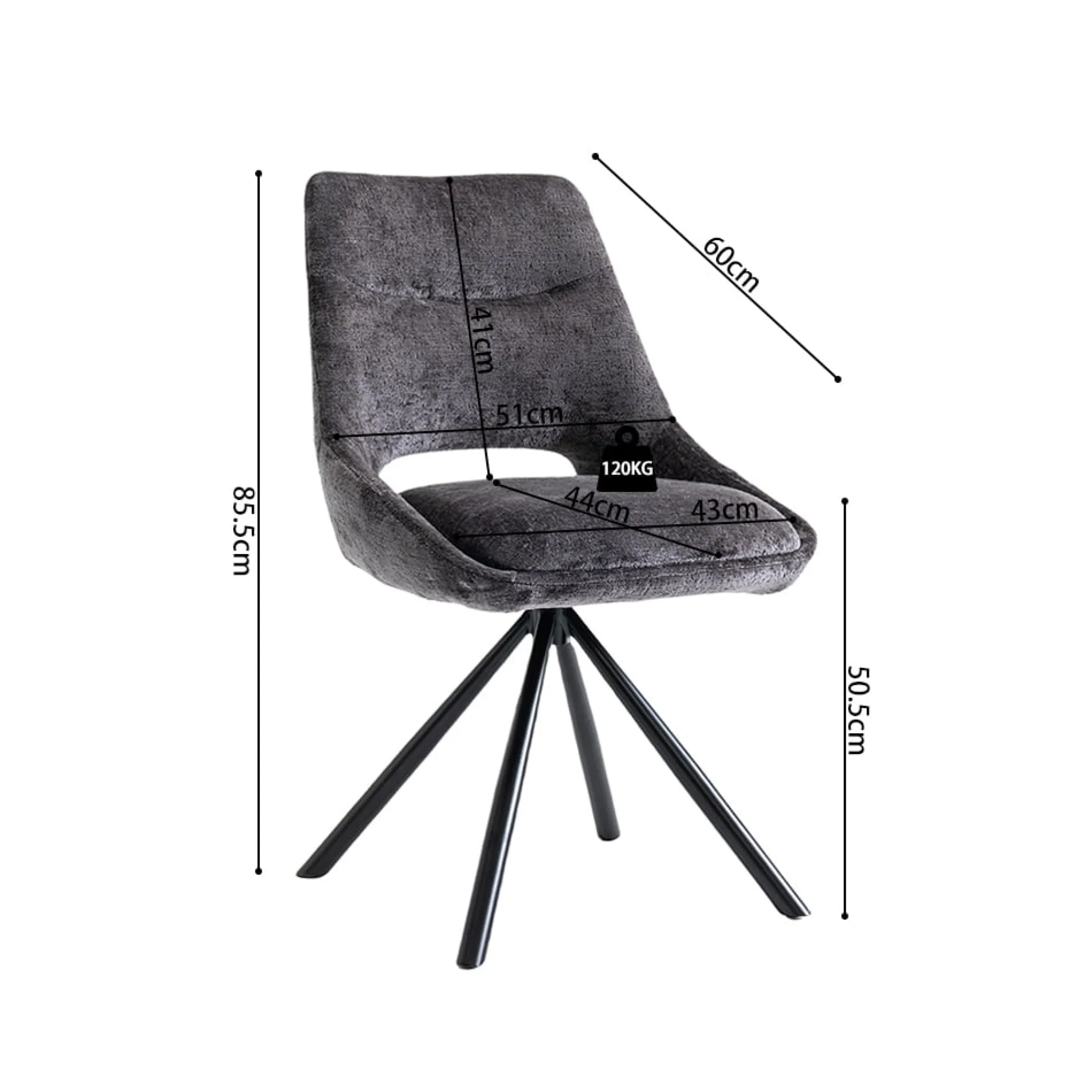Eetkamerstoelen^Huisenthuis Stoel Noortje Grijs – Set van 2