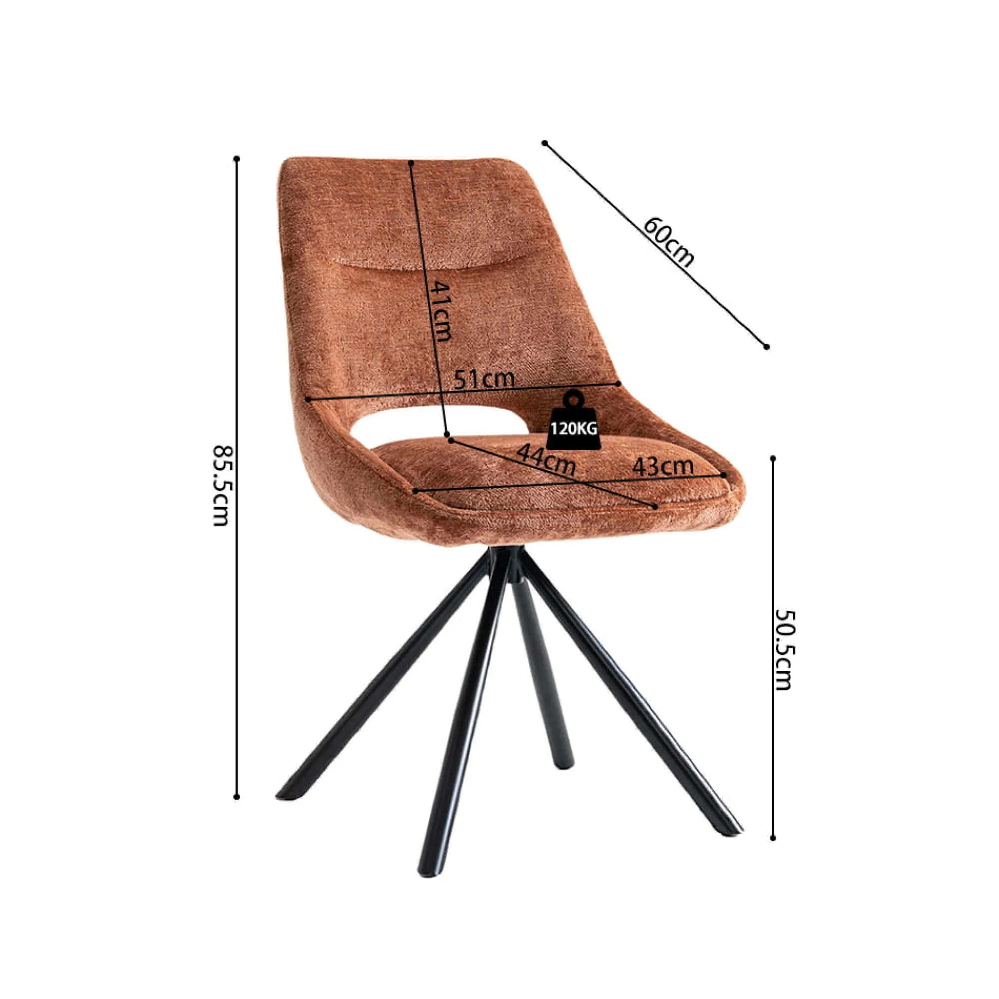 Eetkamerstoelen^Huisenthuis Stoel Noortje Roest – Set van 2