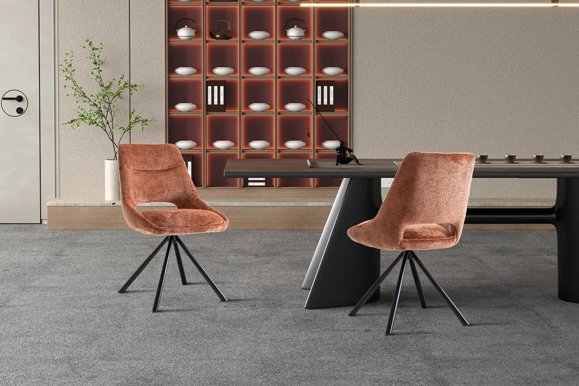 Eetkamerstoelen^Huisenthuis Stoel Noortje Roest – Set van 2