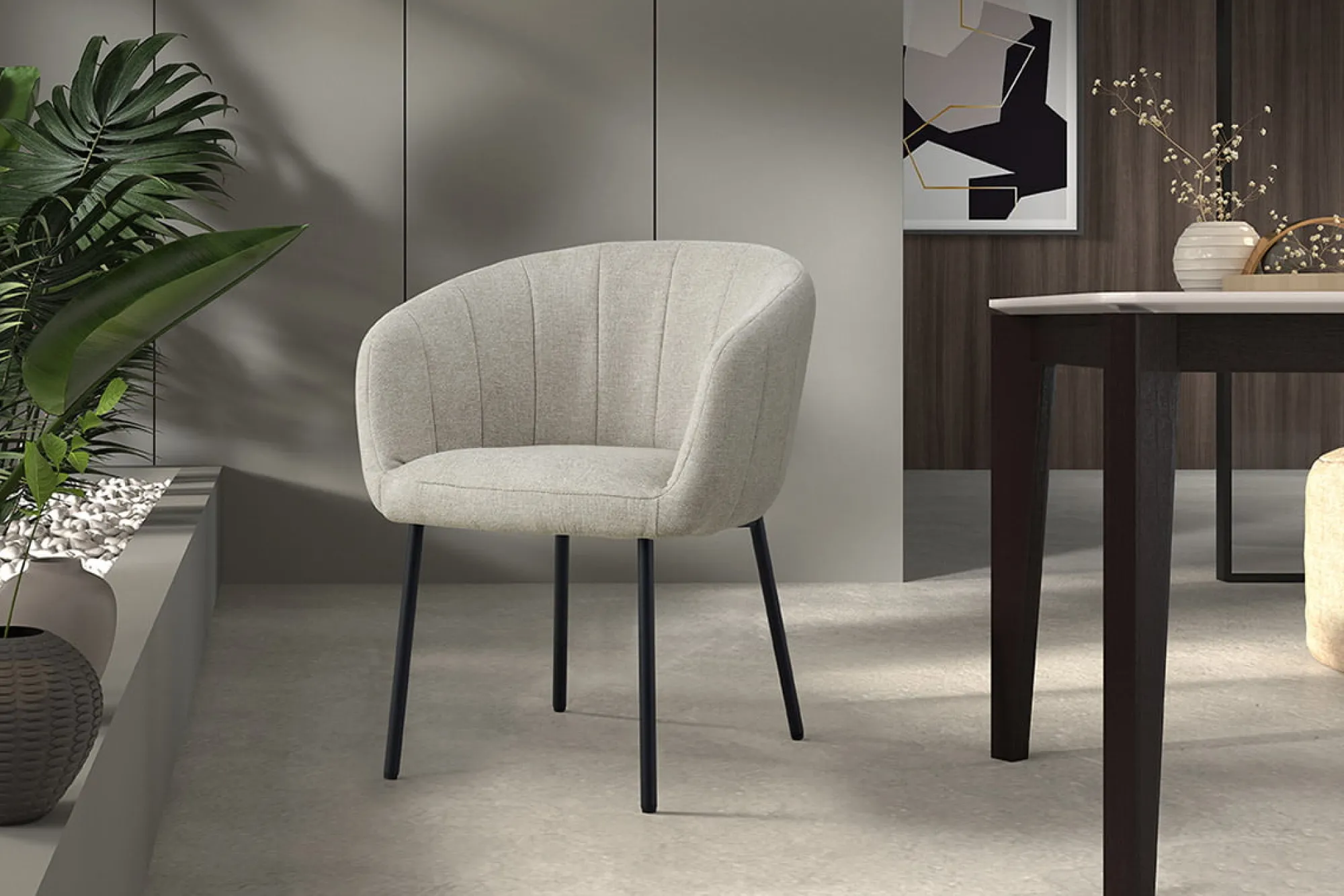 Eetkamerstoelen^Huisenthuis Stoel Pia – Set van 2 Beige