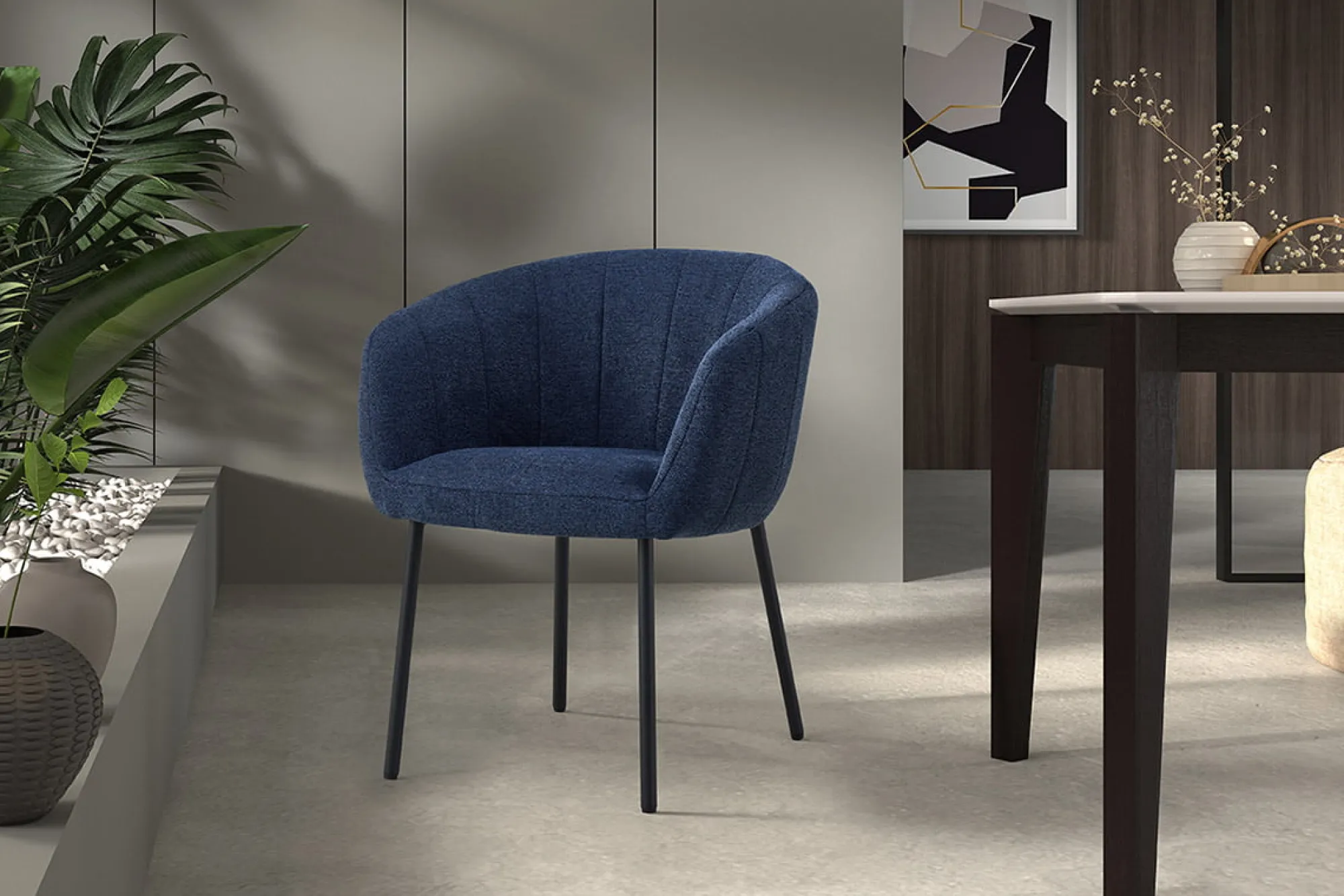 Eetkamerstoelen^Huisenthuis Stoel Pia – Set van 2 Blauw