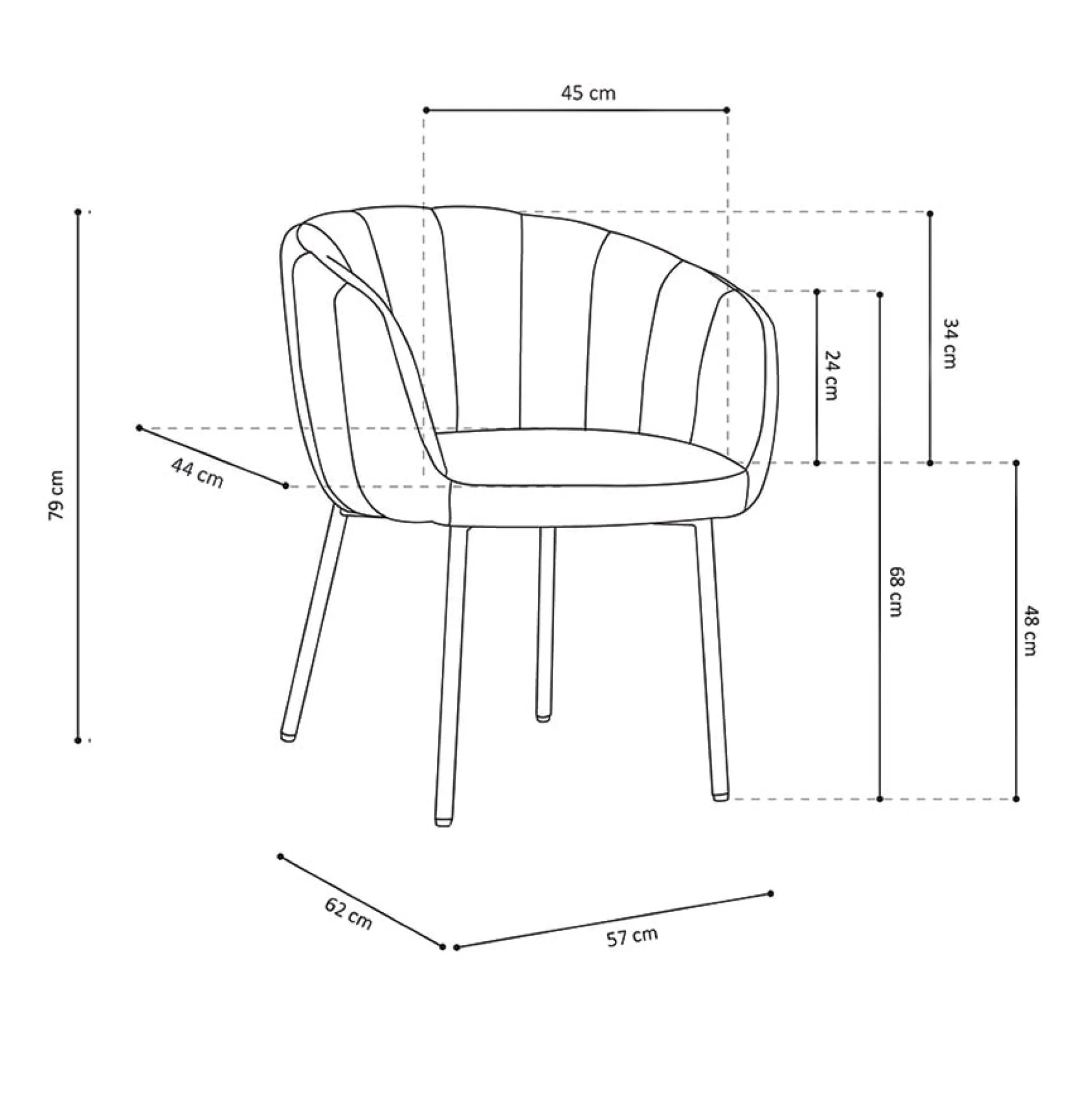 Eetkamerstoelen^Huisenthuis Stoel Pia – Set van 2 Donkergrijs