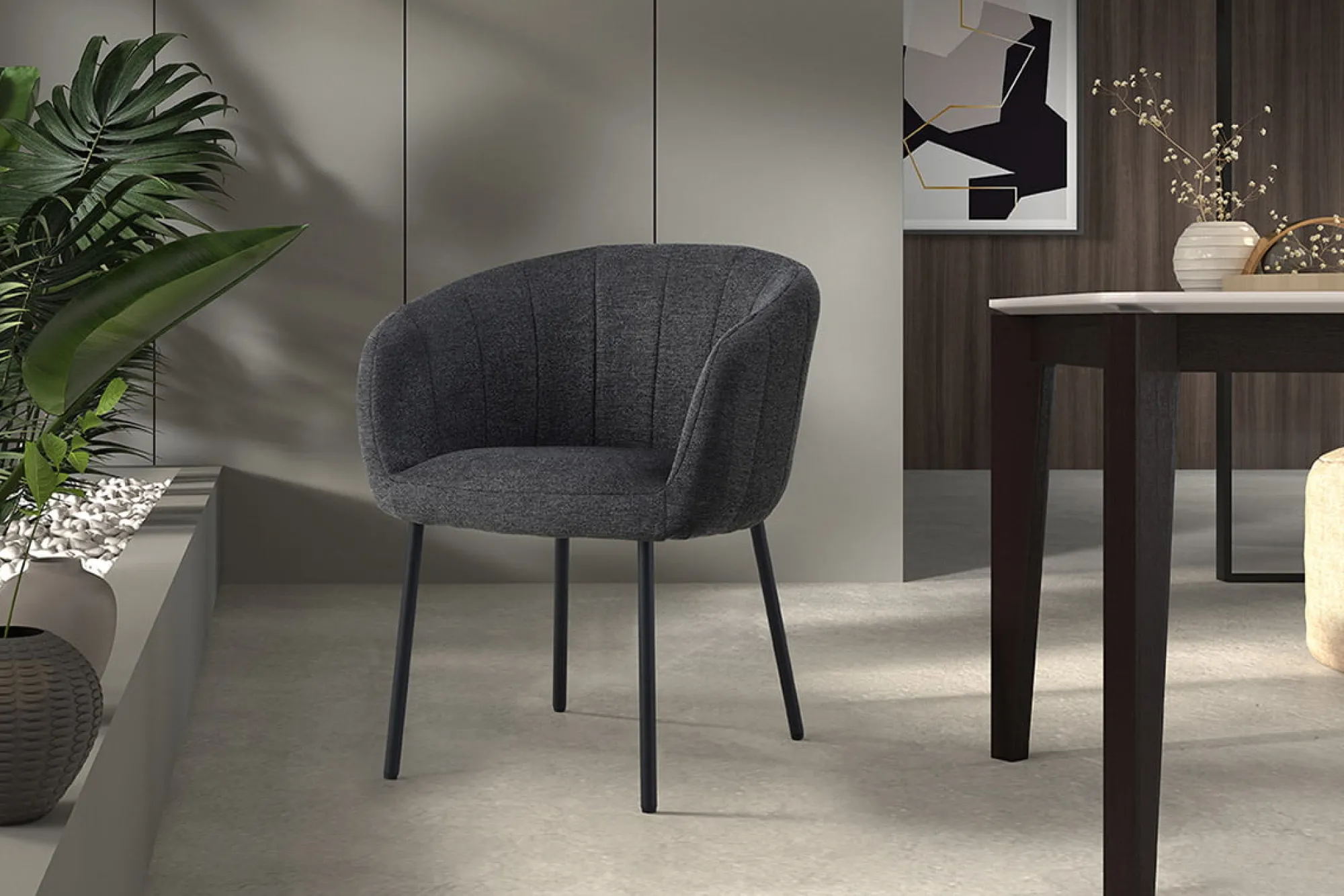 Eetkamerstoelen^Huisenthuis Stoel Pia – Set van 2 Donkergrijs