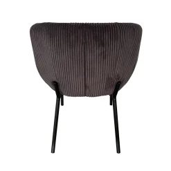 Eetkamerstoelen^Huisenthuis Stoel Pia Grijs Ribstof – Set van 2