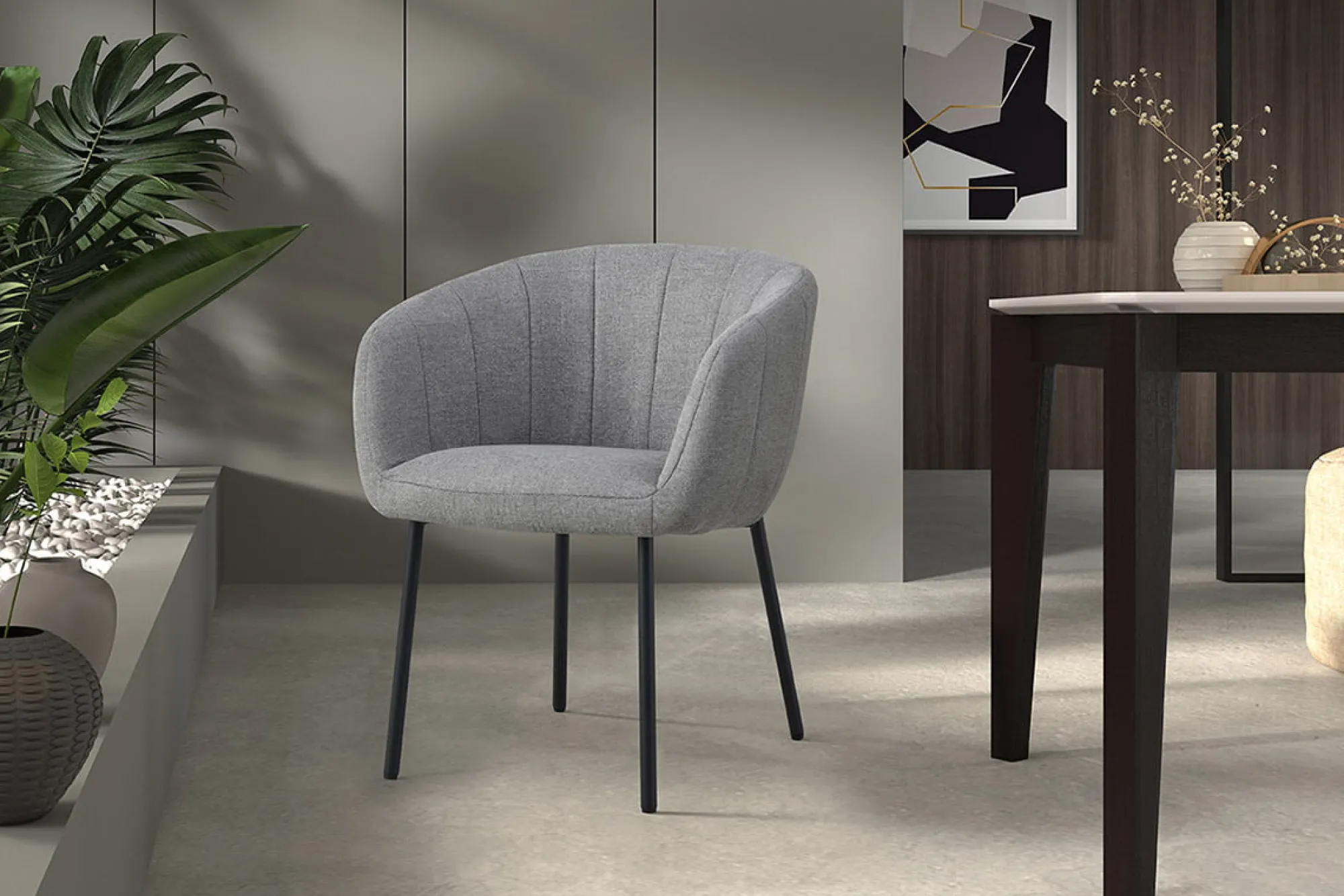 Eetkamerstoelen^Huisenthuis Stoel Pia – Set van 2 Lichtgrijs