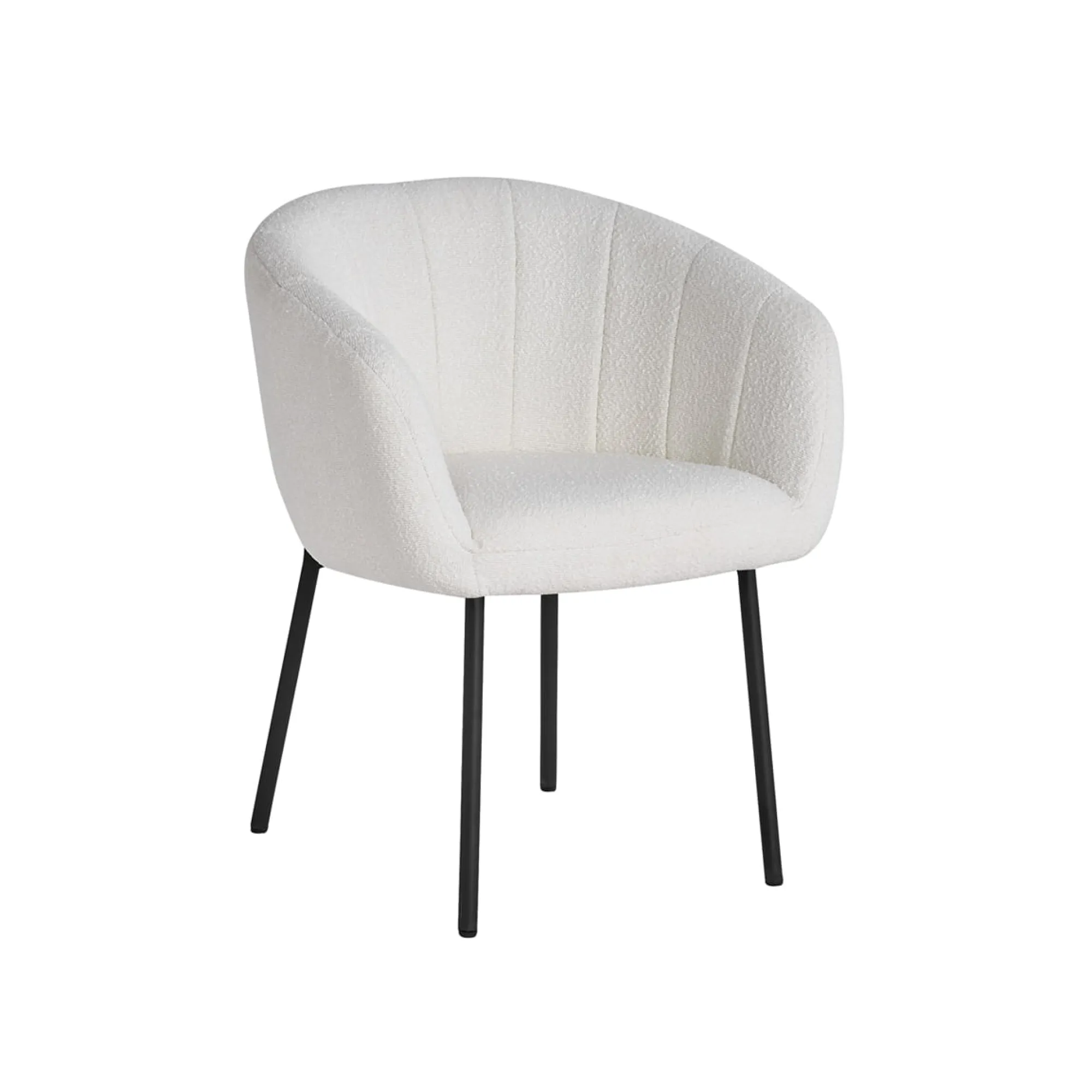 Eetkamerstoelen^Huisenthuis Stoel Pia Bouclé – Set van 2 Wit
