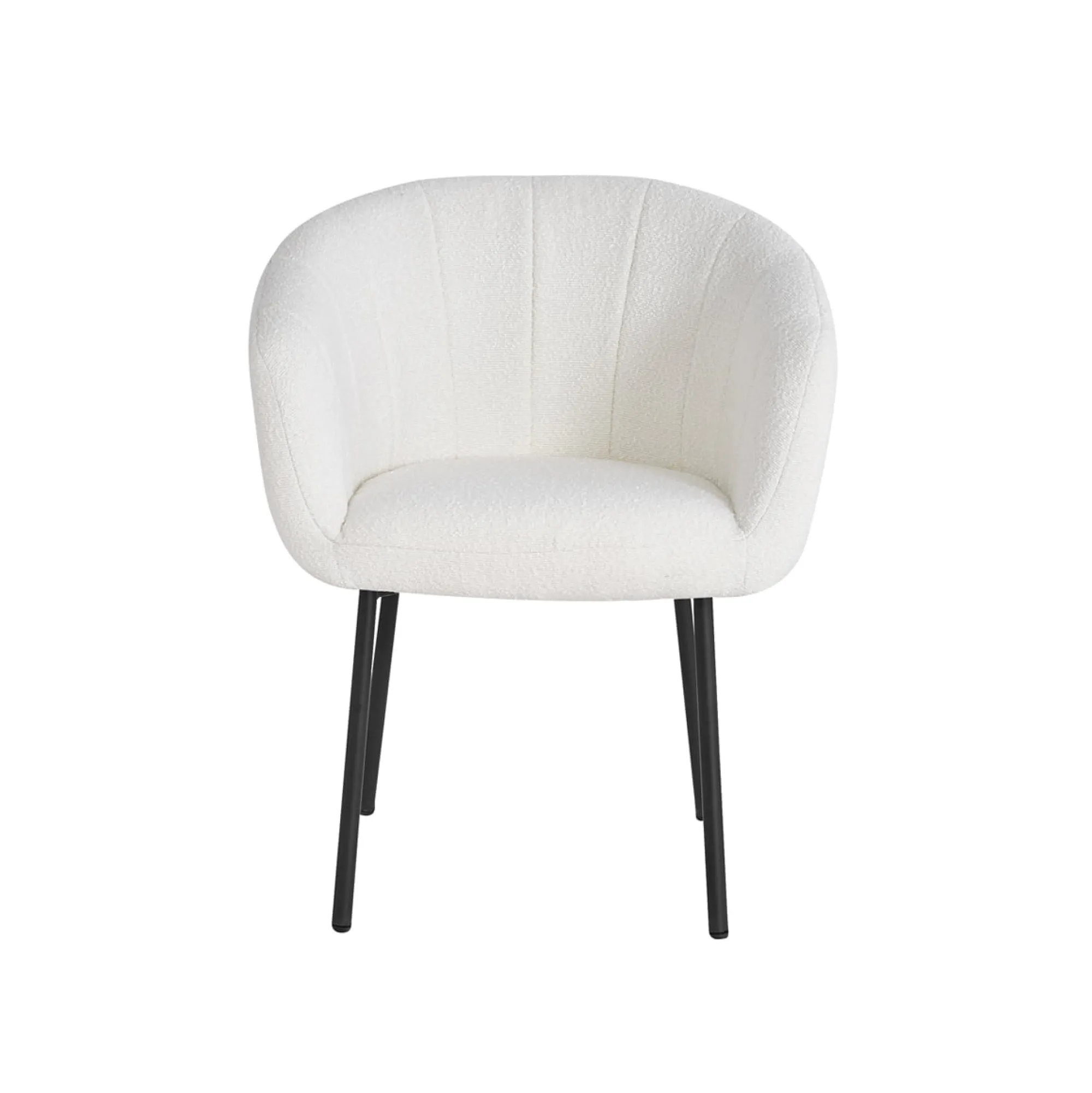 Eetkamerstoelen^Huisenthuis Stoel Pia Bouclé – Set van 2 Wit