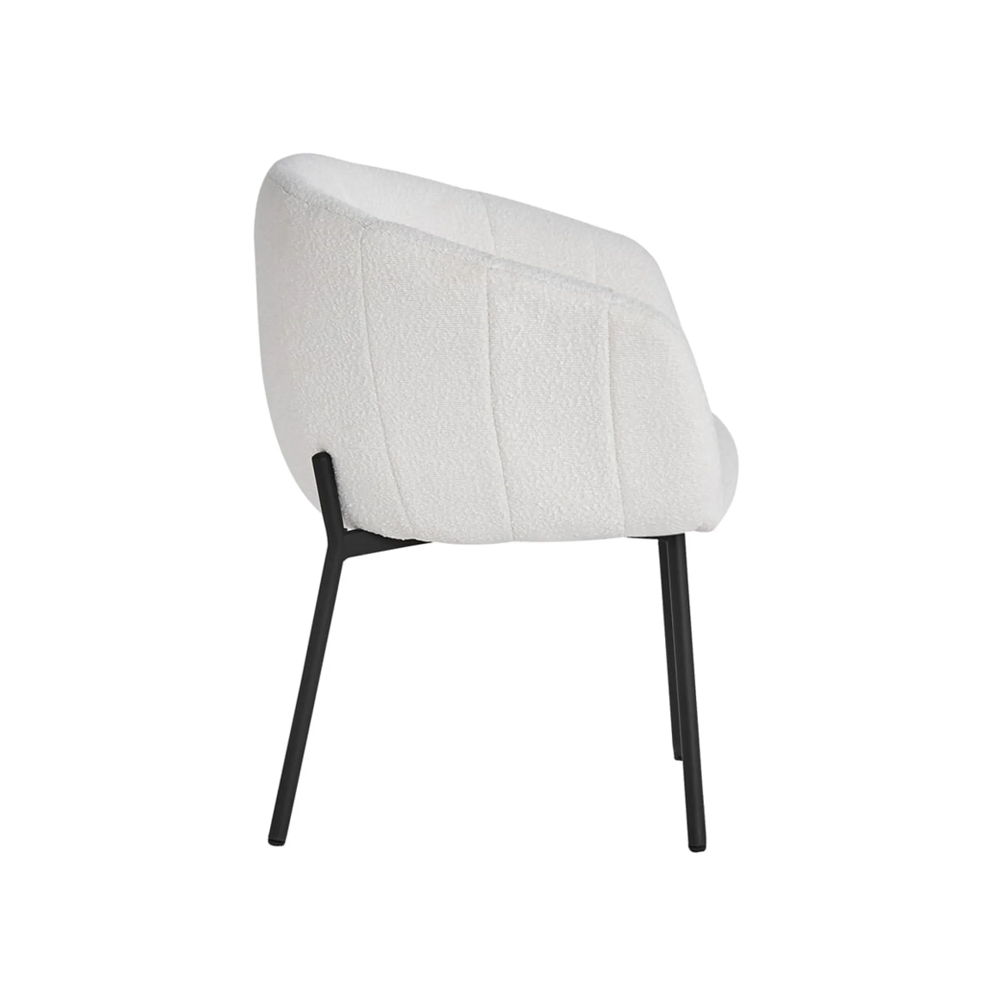 Eetkamerstoelen^Huisenthuis Stoel Pia Bouclé – Set van 2 Wit