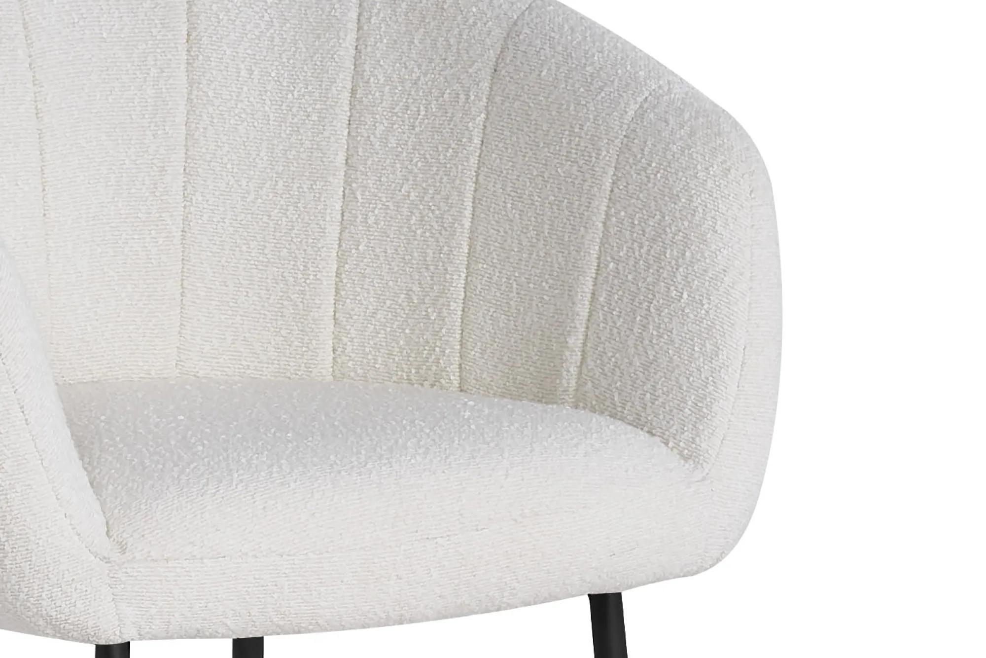 Eetkamerstoelen^Huisenthuis Stoel Pia Bouclé – Set van 2 Wit