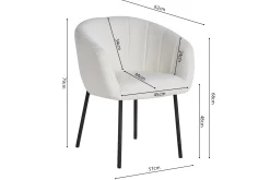 Eetkamerstoelen^Huisenthuis Stoel Pia Bouclé – Set van 2 Wit