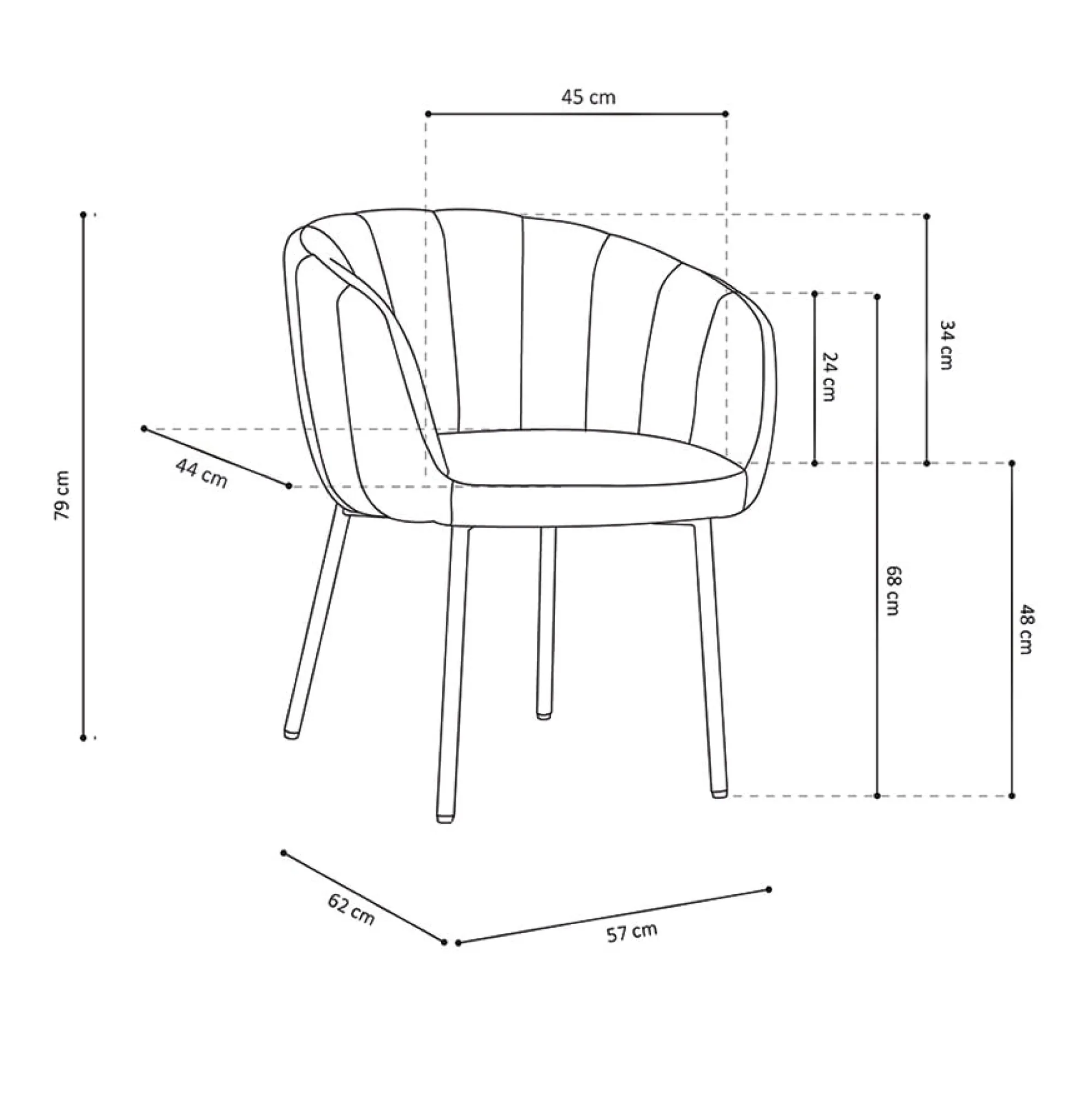 Eetkamerstoelen^Huisenthuis Stoel Pia – Set van 2 Zand