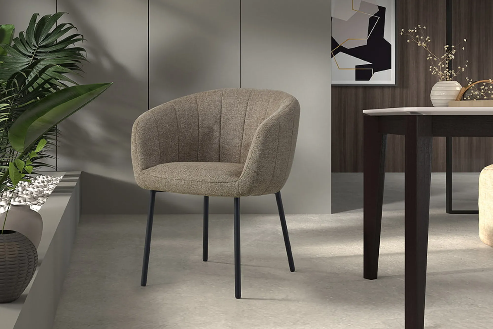 Eetkamerstoelen^Huisenthuis Stoel Pia – Set van 2 Zand