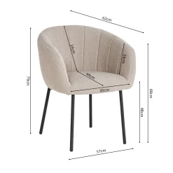 Eetkamerstoelen^Huisenthuis Stoel Pia Bouclé – Set van 2 Zand