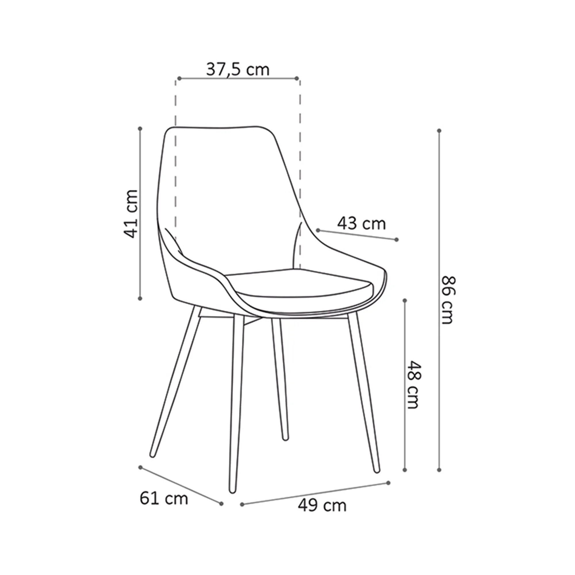Eetkamerstoelen^Huisenthuis Stoel Pixie Grijs – Set van 2