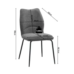 Eetkamerstoelen^Huisenthuis Stoel Quincy Grijs – Set van 2