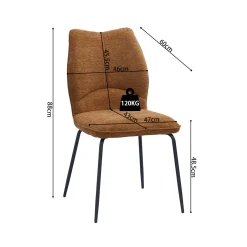Eetkamerstoelen^Huisenthuis Stoel Quincy Roest – Set van 2