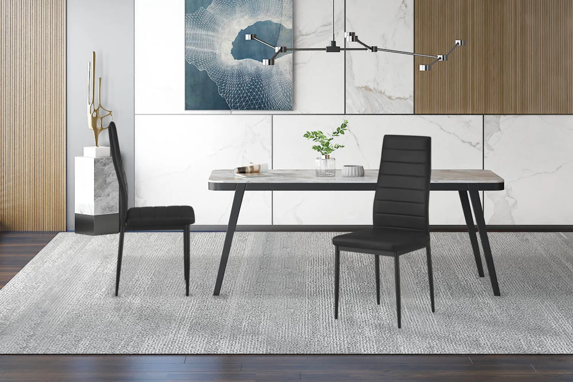 Eetkamerstoelen^Huisenthuis Stoel Robbe Zwart – Set van 4