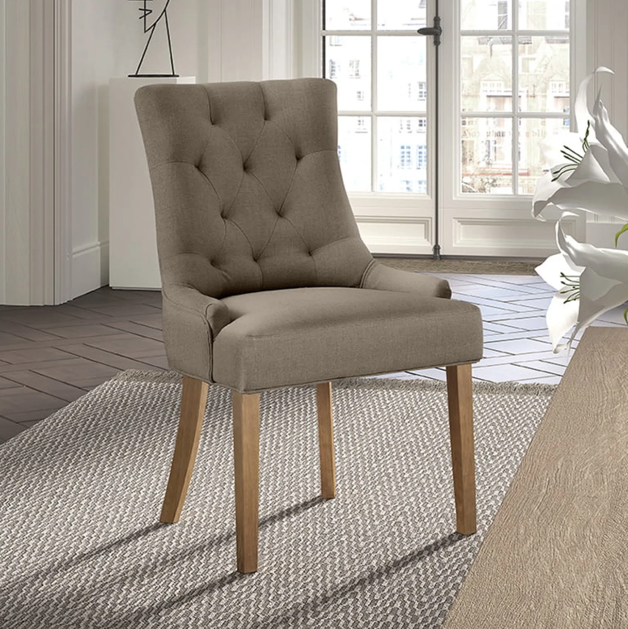 Eetkamerstoelen^Huisenthuis Stoel Sevilla – Set van 2 Taupe