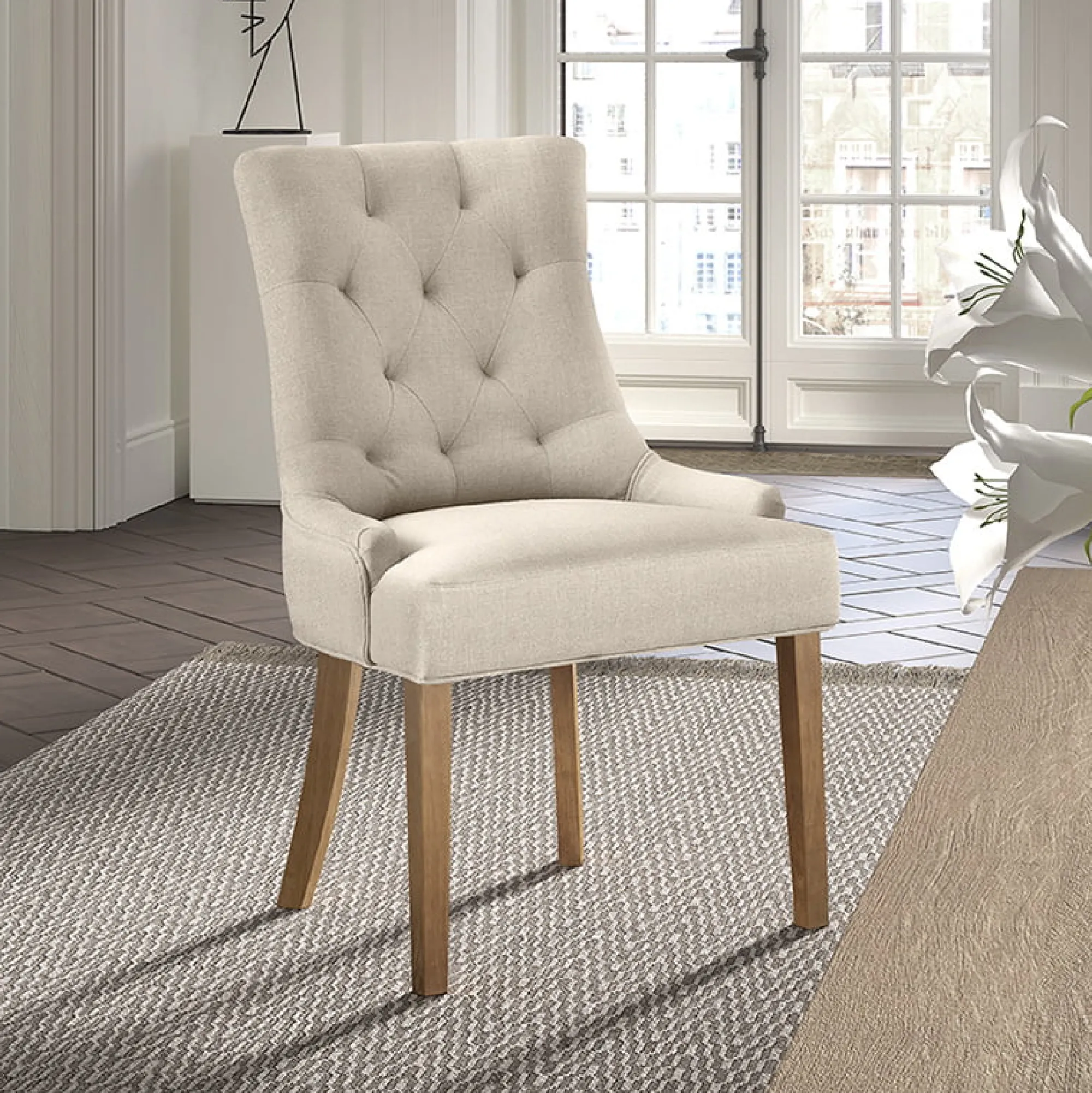 Eetkamerstoelen^Huisenthuis Stoel Sevilla – Set van 2 Zand