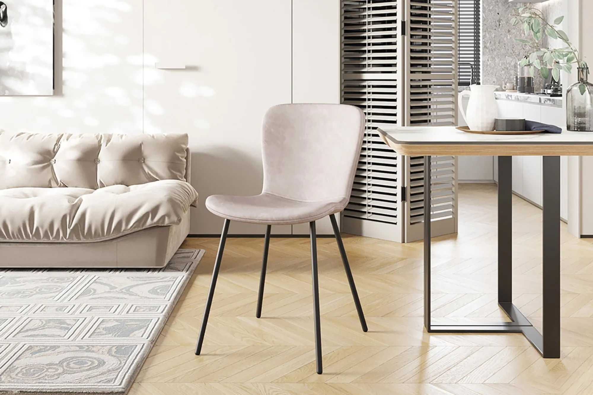 Eetkamerstoelen^Huisenthuis Stoel Stella – Set van 4 Beige