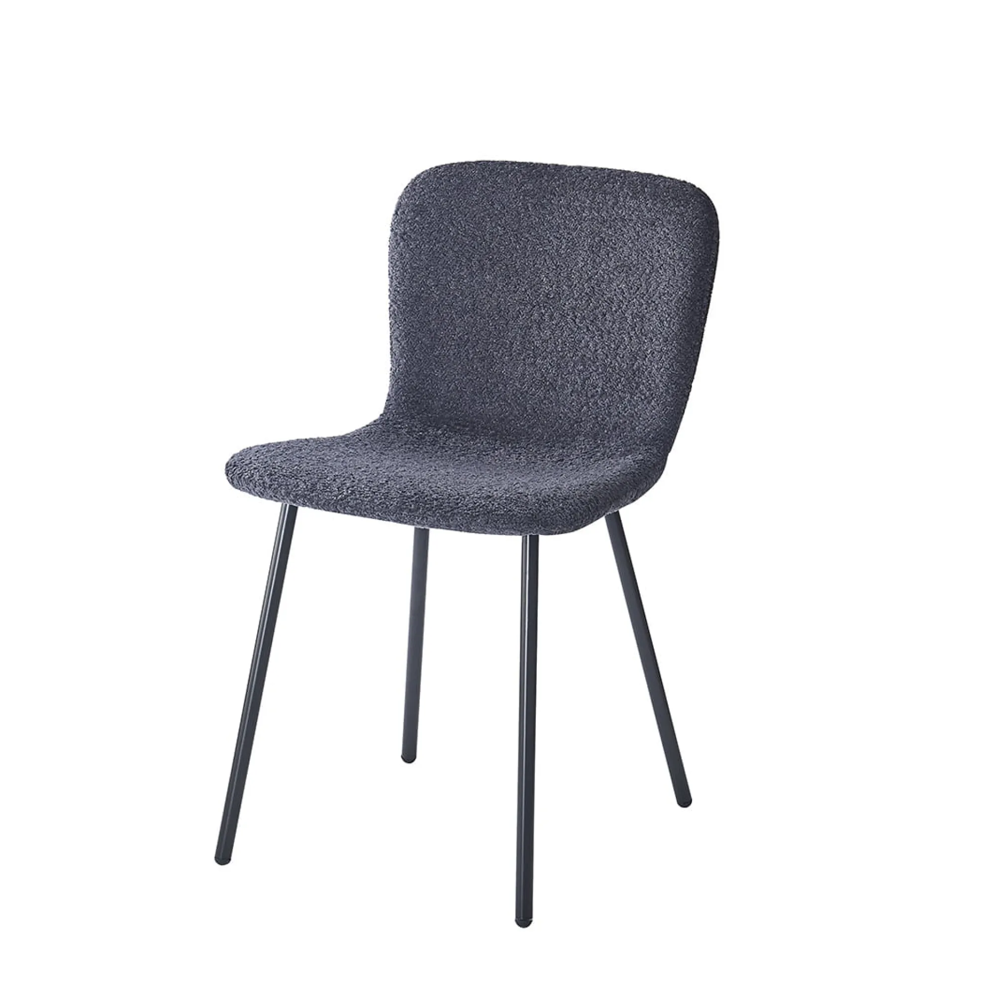 Eetkamerstoelen^Huisenthuis Stoel Stella Bouclé – Set van 2 Donkergrijs