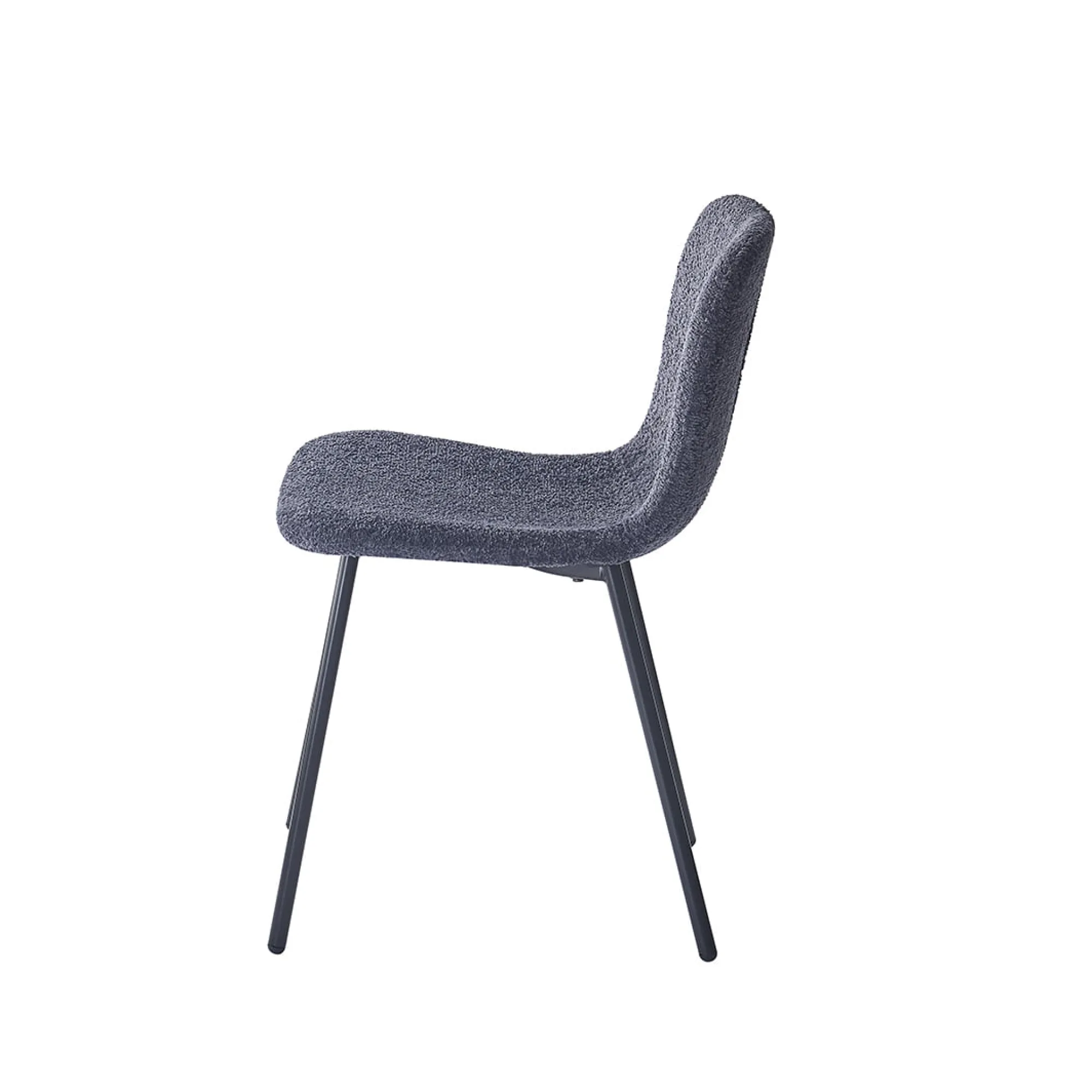 Eetkamerstoelen^Huisenthuis Stoel Stella Bouclé – Set van 2 Donkergrijs
