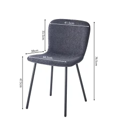 Eetkamerstoelen^Huisenthuis Stoel Stella Bouclé – Set van 2 Donkergrijs