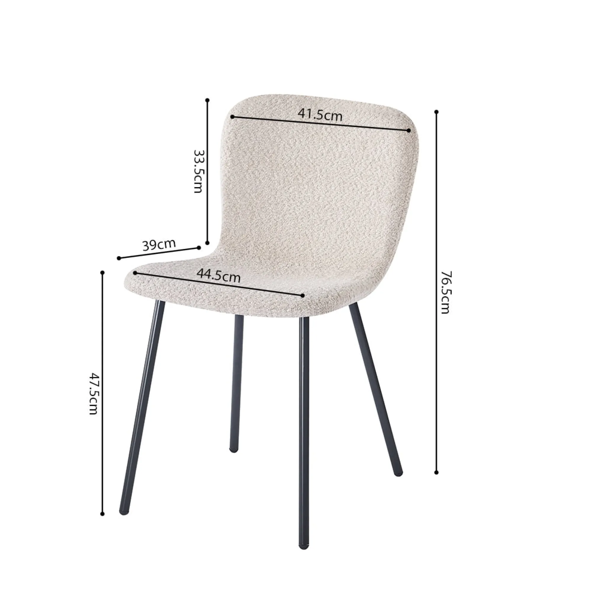 Eetkamerstoelen^Huisenthuis Stoel Stella Bouclé – Set van 2 Zand