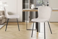 Eetkamerstoelen^Huisenthuis Stoel Stella Bouclé – Set van 2 Zand