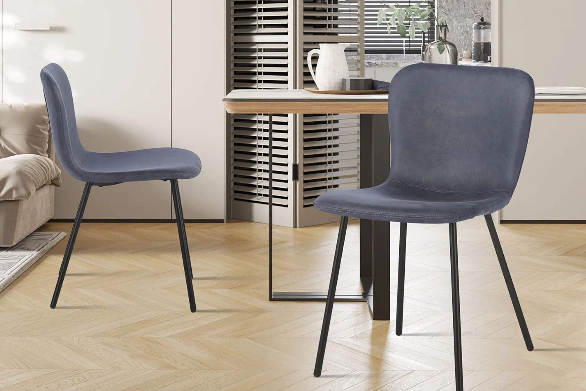 Eetkamerstoelen^Huisenthuis Stoel Stella – Set van 2 Donkergrijs