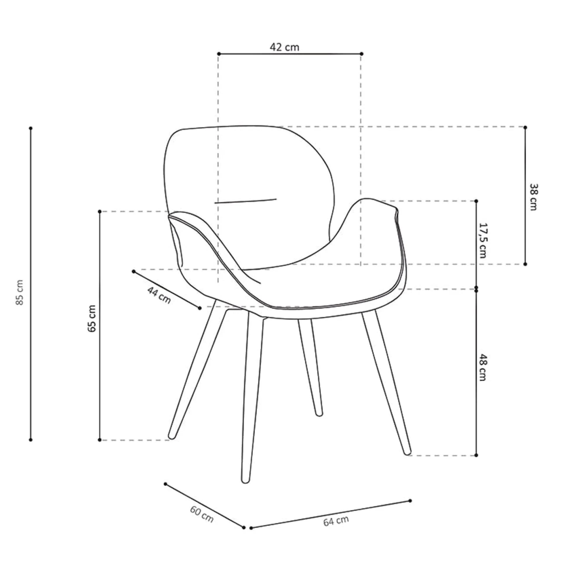 Eetkamerstoelen^Huisenthuis Stoel Tina – Set van 2 Roze