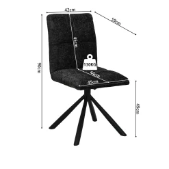 Eetkamerstoelen^Huisenthuis Stoel Yinthe Donkergrijs – Set van 2