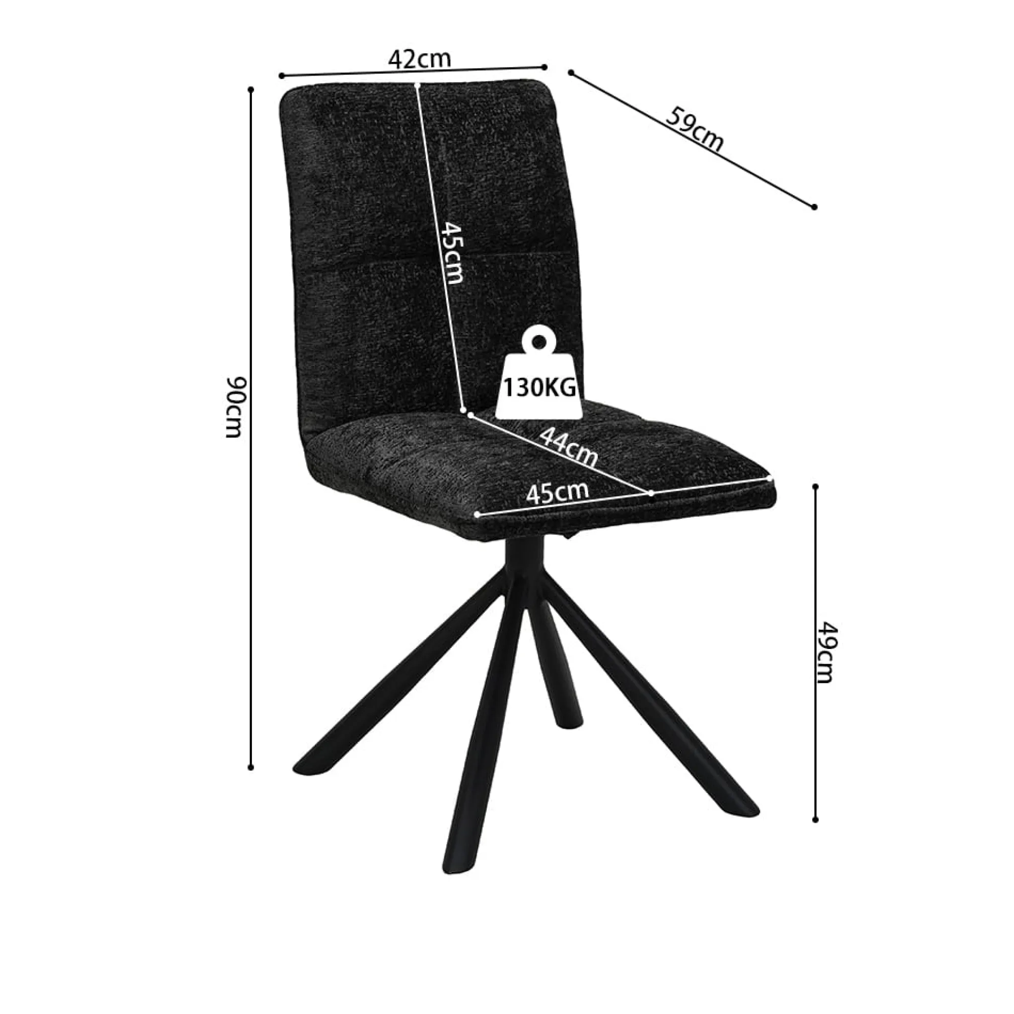 Eetkamerstoelen^Huisenthuis Stoel Yinthe Donkergrijs – Set van 2