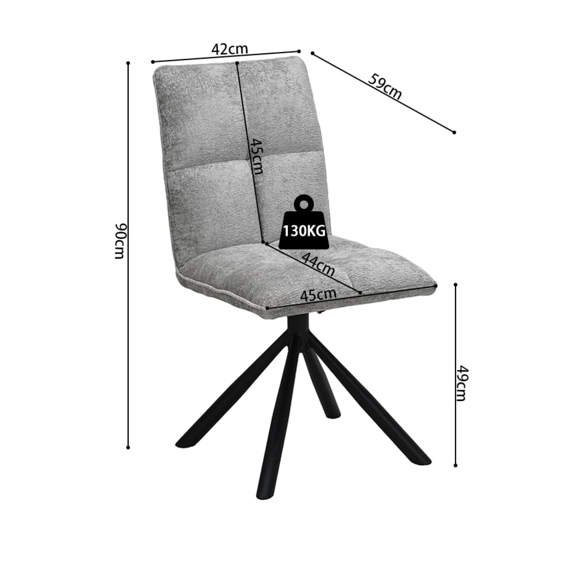 Eetkamerstoelen^Huisenthuis Stoel Yinthe Lichtgrijs – Set van 2