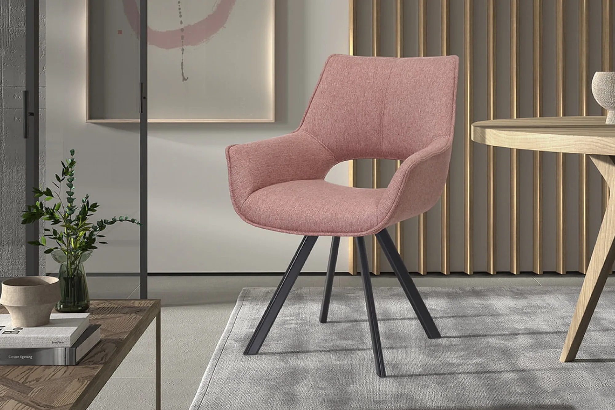 Eetkamerstoelen^Huisenthuis Stoel Zoë Roze – Set van 2