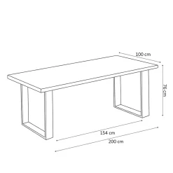 Eetkamertafels^Huisenthuis Tafel Nena Mangolia 200 cm