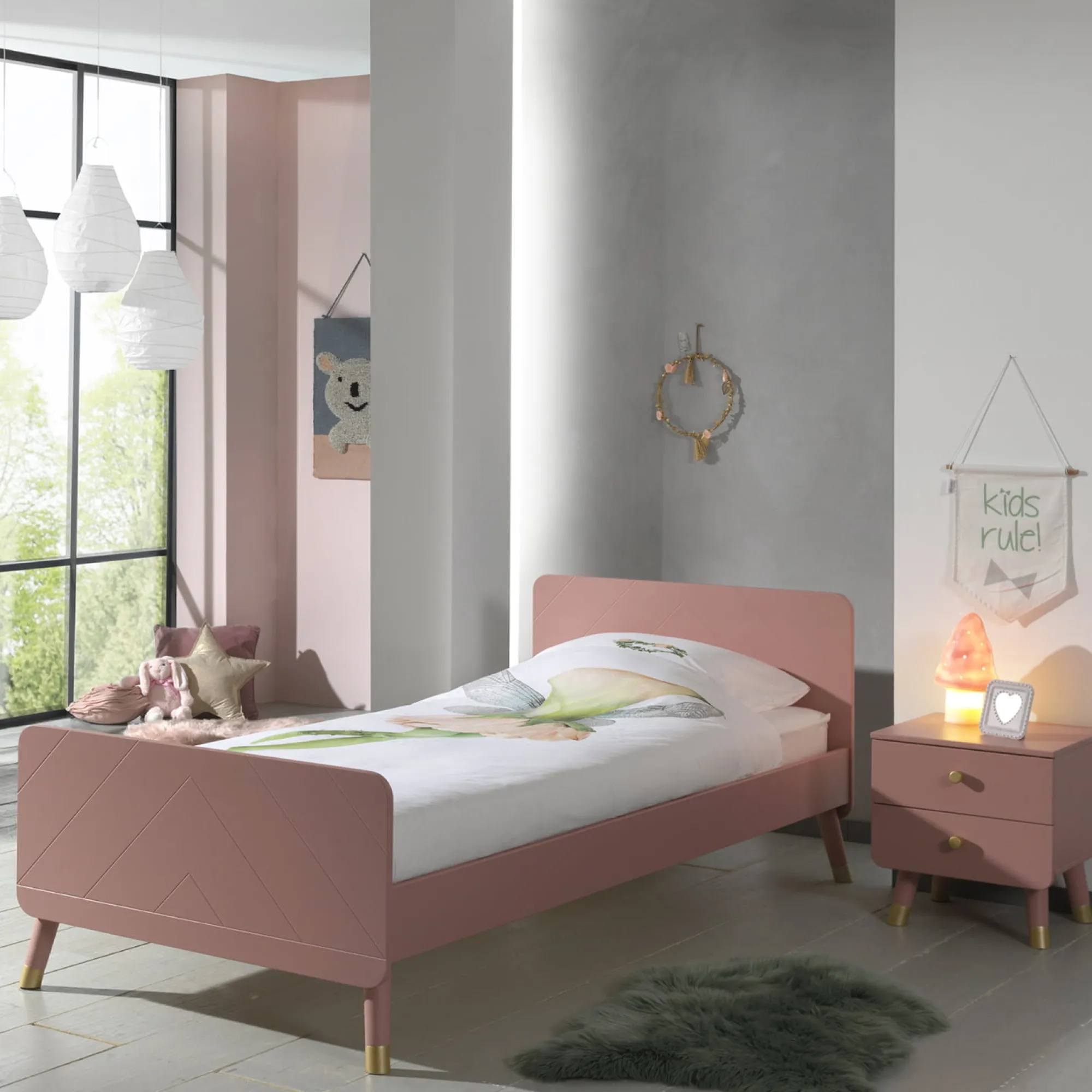 Kinderbedden^Huisenthuis Tienerbed Eline-R Roze