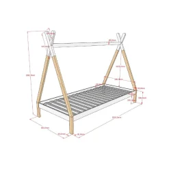Kinderbedden^Huisenthuis Tipibed Winnetou Wit 90×200 cm