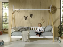 Kinderbedden^Huisenthuis Tipibed Winnetou Wit 90×200 cm – Met uitvalbeveiliging