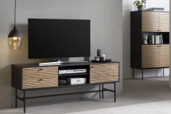 Tv Meubels^Huisenthuis TV-meubel Eiken-Zwart