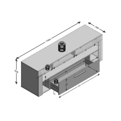 Tv Meubels^Huisenthuis TV-meubel Enrico 150x40x53 cm Beton